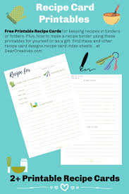 Just grab a batch of them and go. Recipe Cards Printables Free Recipe Template Dear Creatives