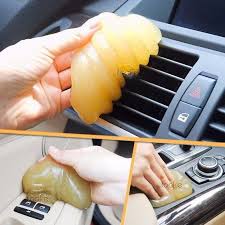 New Yellow Magic Car Vent Air Outlet Storage Box Interior Dust Glue Cleaner Tool Car Glue Clean Panel Door Handle Dust Cleaning Hacks Magic Car Cleaning