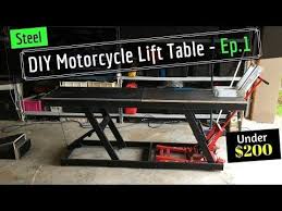 Diy Motorcycle Hydraulic Lift Table From Old Shelving Ep 1 Youtube Diy Motorcycle Motorcycle Lift Table Lift Table