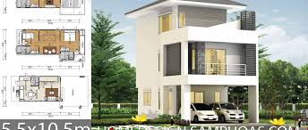 Our small home plans feature outdoor living spaces, open floor plans, flexible spaces, large windows, and more. Small House Design Plans 5 5x10 5m With 3 Bedrooms Home Ideas