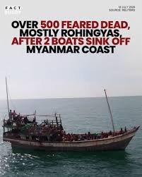 Fact - More than 500 people are feared dead after two boats carrying mostly  Rohingya refugees capsized off the coast of Myanmar, the International  Organization for Migration (IOM) and the UN refugee