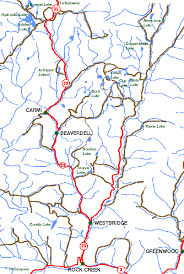 Rock Creek Bc Map Kettle River Valley Area Of British Columbia
