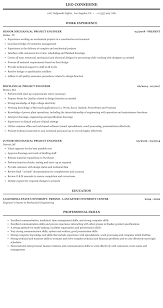 Mechanical Project Engineer Resume Sample Mintresume