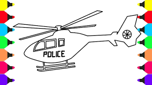 Make this police helicopter coloring page the best! How To Draw And Color Police Helicopter Coloring Pages For Kids Learn Colors For Baby Youtube