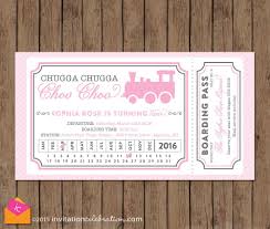 Girl Train Birthday Invitation Pink And Gray Train Ticket Choose Printable Or Printed W Envelopes Ship Girl Train Birthday Train Birthday Theme Girl Train