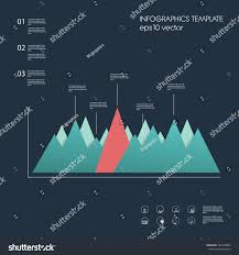 Material Design Graph Element Peak Chart Stock Vector