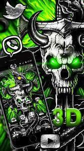 More images for gambar tengkorak keren 3d » 3d Gothic Graffiti Metal Skull Theme For Android Apk Download