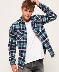 Superdry Chemise Merchant Milled Chemises Pour Homme Chemise Flanelle Homme Chemise En Flanelle Chemise Carreaux