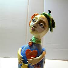 Whimsical Girl Figure Polymer Clay Sculpture Polymer Clay Sculptures Clay Sculpture Whimsical