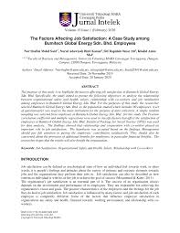 We partner with the department of disability and human development and the department of kinesiology and nutrition to offer two interdisciplinary phd programs. Pdf The Factors Affecting Job Satisfaction A Case Study Among Bumitech Global Energy Sdn Bhd Employees