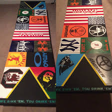 Beer Pong Table For My Bf For Christmas Beer Pong Table Painted Beer Pong Tables Beer Pong Diy