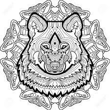 Le coloriage de mandala est aussi un très bon exercice pour apprendre à se détendre et à gérer son stress. Forte Loup Est Dessine A La Main Avec De L Encre Avec Des Motifs Ethniques Zendoodle Zenart Mandala Circulaire Motifs Tribaux Livre A Colorier Pour Les Adultes Coloriage Antistress Element Pour Votre Conception