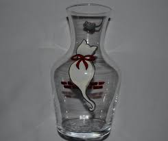 Vase Ou Carafe En Verre Chat Guettant La Souriscarafe Etsy Glass Decanter Vase Decanter