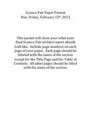 150 science essay topic ideas. Science Project Research Paper Pdf Science Fair Paper Format Due Friday February 15th 2013 This Packet Will Show Your What Your Final Science Fair Course Hero