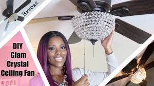 Will the chandelier's ceiling mount match the size of the fan kit mount? Glam Home Diy Glam Crystal Ceiling Fan 25 Must See Revamp Youtube