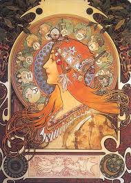 Alphonse Alfons Mucha Art Nouveau Deco Zodiac Picture Star Sign Painting Print Mucha Art Art Nouveau Poster Alphonse Mucha Art
