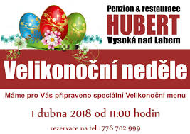 Velikonoční neděle je největším křesťanským svátkem v roce a slavit se začíná už noční bohoslužbou (vigilie) na bílou sobotu. Penzion Hubert Zve Na Velikonocni Menu Vysoka Nad Labem