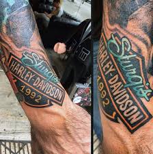 Whether getting flying wings, a giant eagle, an actual hog, or skulls, the underlying tone here. 90 Harley Davidson Tattoos For Men Manly Motorcycle Designs