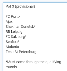 The rossoneri, in the fourth pot, were placed in group b with atlético de madrid (first). Bayern Germany On Twitter 2021 22 Champions League Group Stage Draw Pots Pot 1 2 Confirmed Pot 3 4 Depend On Qualifying Rounds