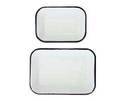 Rectangular serving tray makes a practical addition to your serveware collection. Restaurants Are Embracing Enamel Trays Eater
