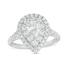 Celebrate your growing love with this glistening diamond promise ring. Love S Destiny By Zales 1 3 4 Ct T W Certified Pear Shaped Diamond Frame Engagement Ring In 14k White Gold I Si2 Zales Outlet