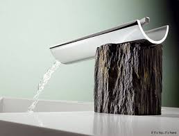 Elegant countertop and floral basin. Marti Srgnatur Collection Bath Faucets That Combine Modern Design With Rustic Materials If It S Hip It S Here