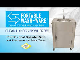 portable sink, foot pump operated