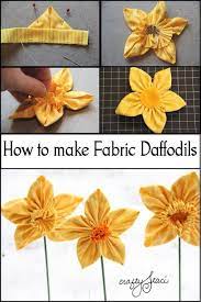 Fabric Daffodils 3 Ways Crafty Staci Handmade Flowers Fabric Fabric Flowers Diy Making Fabric Flowers