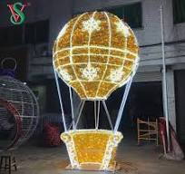 Outdoor Used Christmas Holiday Decoration LED 3D Hot Air Balloon Motif Lights