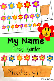 Matching numbers is the perfect introductory activity. Name Recognition Flower Garden Totschooling Toddler Preschool Kindergarten Educational Printables