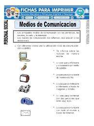 Fichas para imprimir con ejercicios para primaria. Ficha De Medios De Comunicacion Para Primero De Primaria Doc