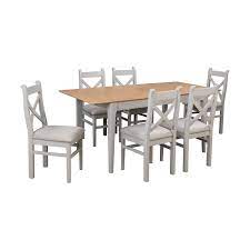 High gloss dining table and 6 chairs uk, gloss dining table sets sale find great deals on the modern high gloss dining table and 6 chairs sets at uk's largest online furniture store. Extendable Dining Table 6 Chairs In Fabric Solid Oak Adeline Buyitdirect Ie