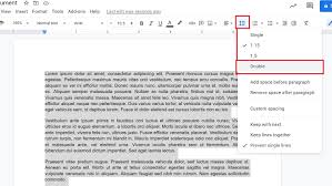 You can change spacing by clicking the line spacing button in the toolbar and selecting a new value. How To Double Space In Google Docs