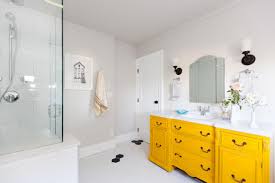 Spruce up your bathroom with a wall color that gives the space a fresh and airy feel. 10 Yellow Bathroom Ideas Hgtv S Decorating Design Blog Hgtv