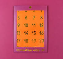 Aufkleber-Set - Adventskalender-Zahlensticker orange mit Goldfolie