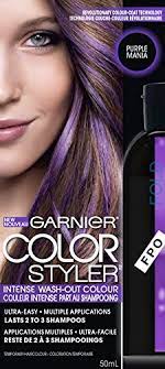 If you want the power to turn your hair pastel pink and back in one day, a wash in wash out hair dye is the answer. Garnier Hair Color Color Styler Intense Wash Out Color Purple Mania Buy Online In Andorra At Andorra Desertcart Com Productid 7367753
