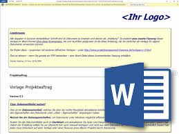 Word Vorlage Projektauftrag Projektauftrag Vorlagen Excel Vorlage