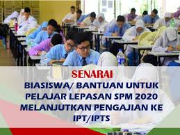 Biasiswa lepasan spm 2021 terkini yang boleh dipohon oleh pelajar warganegara malaysia. Senarai Biasiswa Bantuan Untuk Pelajar Lepasan Spm 2020 Melanjutkan Pengajian Ke Ipt Ipts Infomalaysiakini