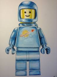 Lego Vintage Spaceman Watercolour Painting Art By Billyboyuk Deviantart Com On Deviantart Vintage Art Paintings Lego Painting Lego Art