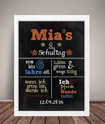 Einschulung Tafel 1 Schultag First Day Of School Poster Schultute Schulkind Geschenk Andenken Schultafel Einschulung Erster Schultag