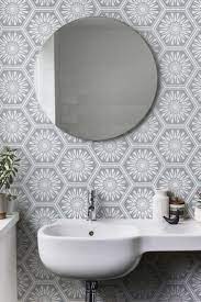 Hex Misty Grey Natty Polly Wallpaper Australia Wallpaper Accent Wall Bathroom Powder Room Wallpaper Room Wallpaper