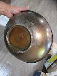 Julio Knight 13 x 3.50 '' vintage metal centerpiece fruit & salad bowl