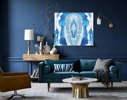 Bedroom Wall Art Extra Large Watercolor Abstract Blue Walls Living Room Mid Century Living Room Decor Blue Living Room