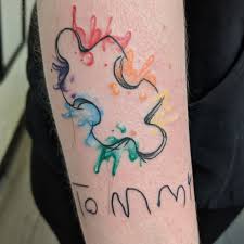I dont want to get the normal puzzle pieces or the ribbon or heart. Here S An Autism Awareness Puzzle Piece Heart Dagger Tattoo Facebook