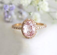 Maybe you would like to learn more about one of these? Chloe Halo Diamond Peach Sapphire Ring In 14k Rose Gold Gold Oval Sap Capucinne
