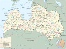 O mapa da letônia é dividido em três grandes regiões: Mapa Da Letonia Latvia