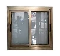 Custom New Design champagne Gold Grey Frame Aluminum Glass windows