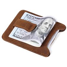 Handcrafted leather money clip wallet, designed in a minimalist style. Money Clip Wallet Designer Nar Media Kit