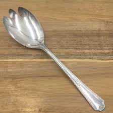 Antique Oneida Wm A Rogers Aa Berkeley 1929 Silverplate Solid Salad Serving Fork Wmarogers Ad Serving Fork Silver Plate Oneida