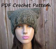 Handy with a crochet hook? Crochet Pattern Cat Hat Slouchy Hat Crochet Pattern Pdf Easy Great For Beginners Pattern No 63 Crochet Cat Hat Crochet Patterns Cat Hat Pattern